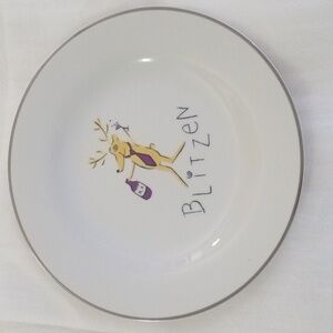 Pottery Barn Blitzen Reindeer Plate